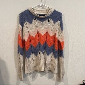 Vero Moda wool blend open knit multi color sweater size medium